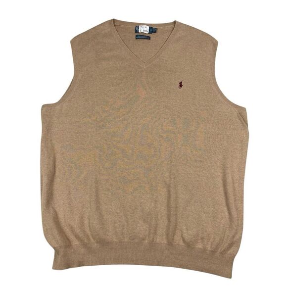 Men's Polo Ralph‎ Lauren 100% Pima Soft Cotton Sweater Vest 2XL-Tall 0081 - Picture 1 of 7